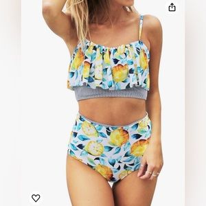 Cupshe Lemon Print Two-Piece